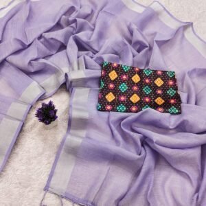 EXCLUSIVE-WEAR-COLLECTION-OFF-COTTON-LINEN-SAREE